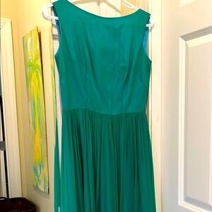 Vintage emerald green silk/chiffon dress small (no tags from vintage shop)
